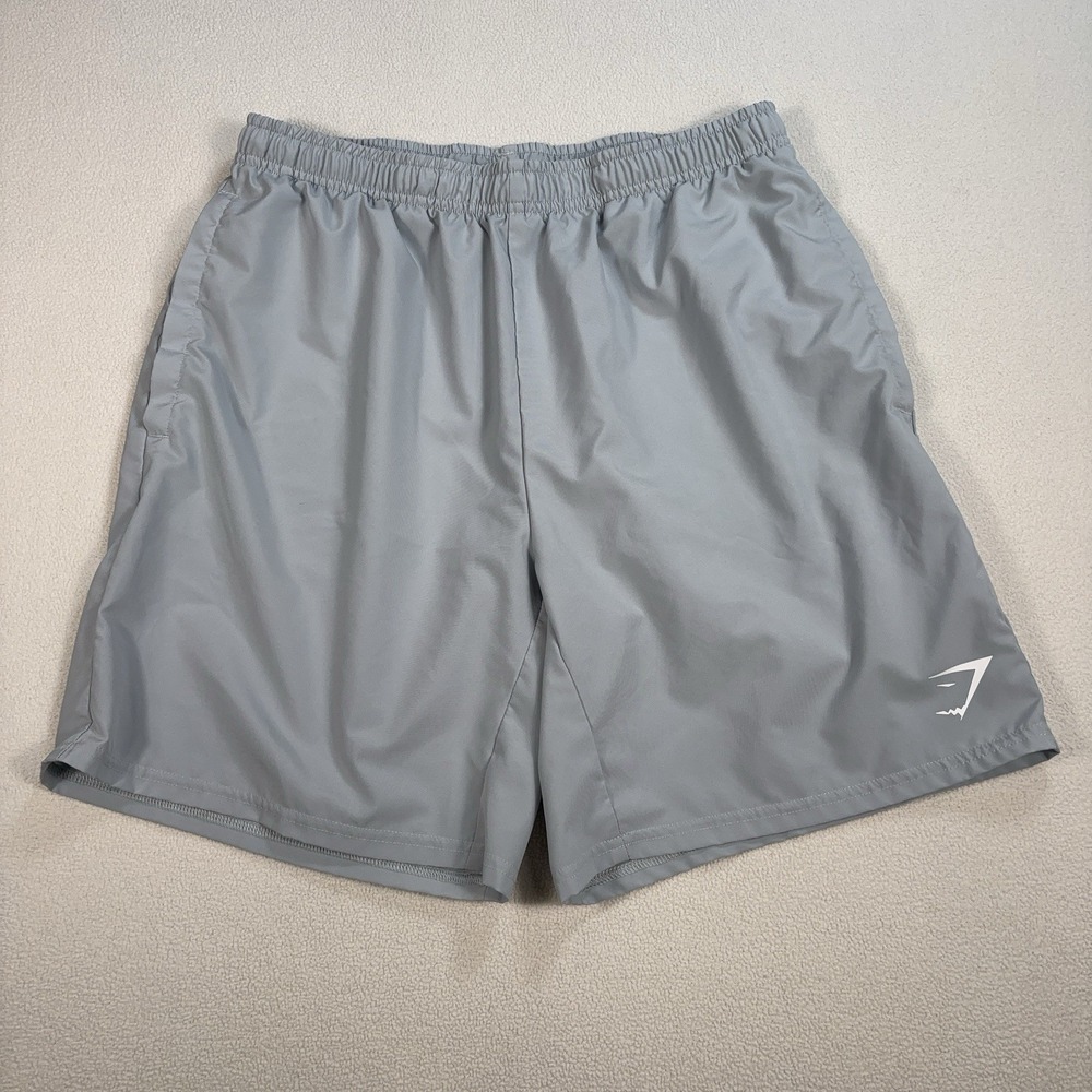 Gymshark Arrival 7" Shorts Men's L Cool Blue Slim Fit Unlined Pockets Drawstring